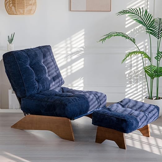 Accent Chair with Ottoman & Adjustable Backrest