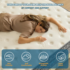 Gel Memory Foam Hybrid Mattress – Medium Firm, Pocket Spring, Fiberglass Free