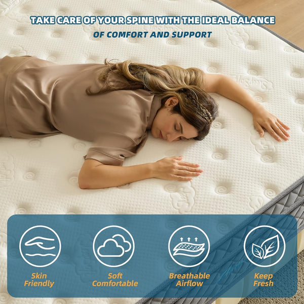 Gel Memory Foam Hybrid Mattress – Medium Firm, Pocket Spring, Fiberglass Free