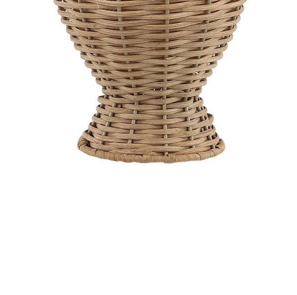 Natural Wicker Table Lamp Set of 2 with Linen Shade