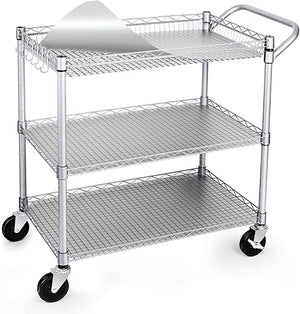 3-Tier Heavy Duty Rolling Utility Cart with Wheels