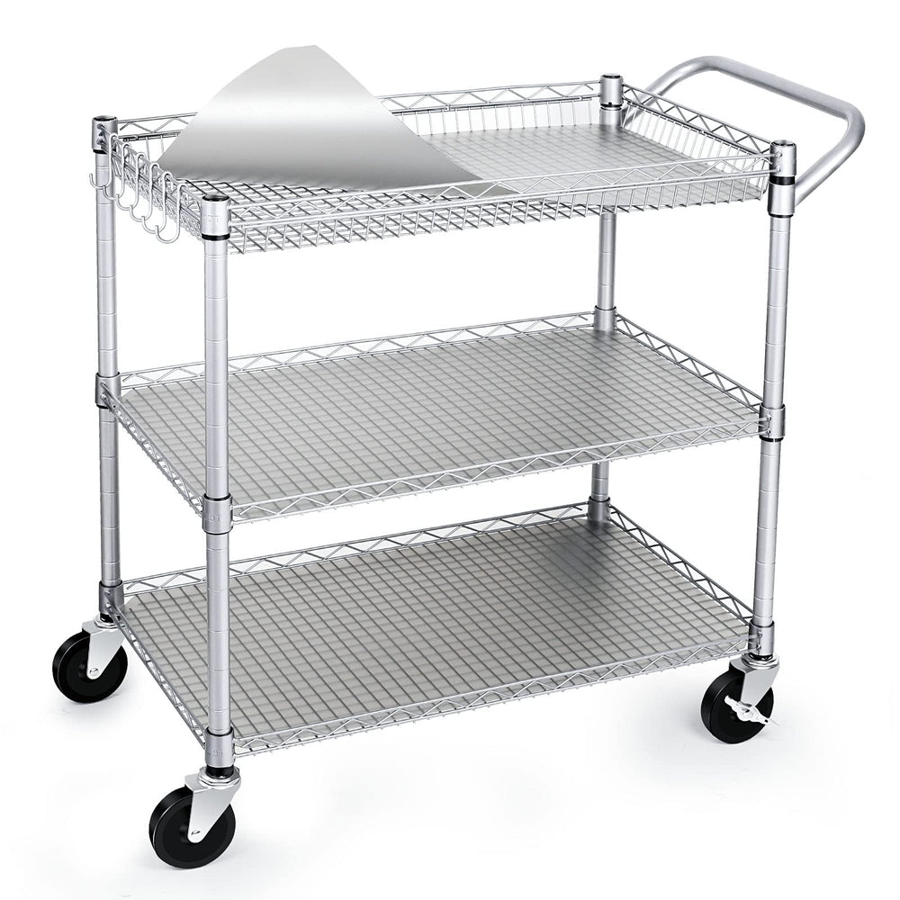 3-Tier Heavy Duty Rolling Utility Cart with Wheels