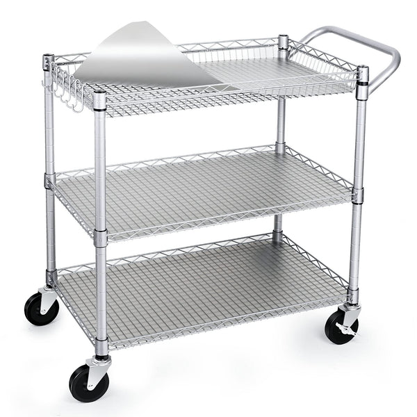 3-Tier Heavy Duty Rolling Utility Cart with Wheels