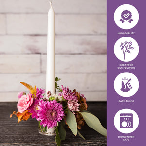 Candle Ring Vases for Taper Candles with Flower Frog Holes