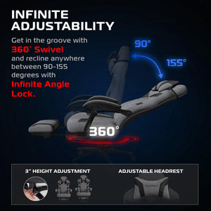 Ergonomic Gaming Chair with Footrest & Lumbar Support