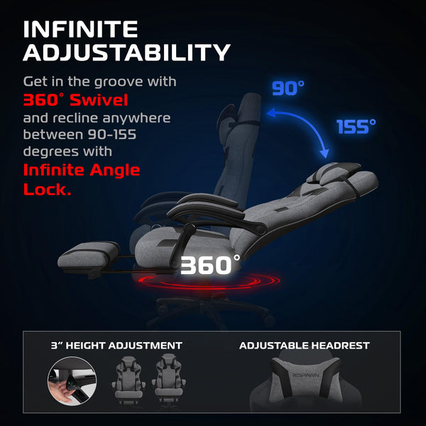 Ergonomic Gaming Chair with Footrest & Lumbar Support