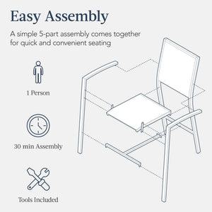Outdoor Bar Stools Set of 2 – All-Weather Mesh with Armrest