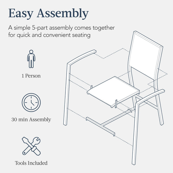 Outdoor Bar Stools Set of 2 – All-Weather Mesh with Armrest