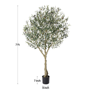 7 ft Artificial Olive Tree in Pot