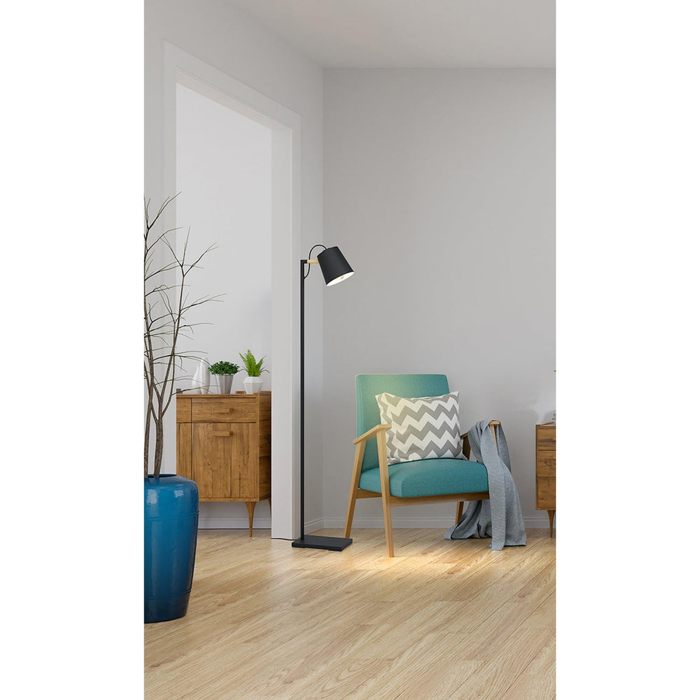 Transitional Floor Lamp - Structured Black