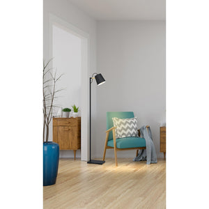 Transitional Floor Lamp - Structured Black