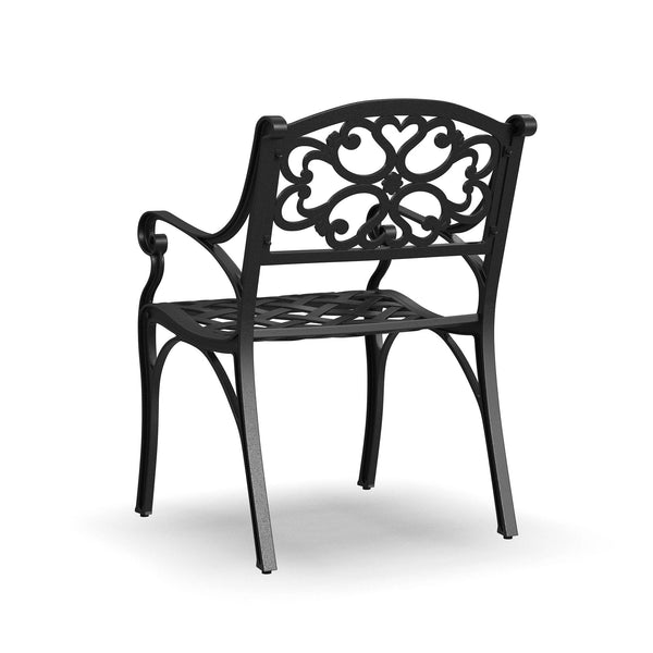 Outdoor Dining Arm Chair Set of 2 – Black Cast Aluminum