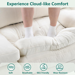 Modular U-Shaped Sectional Sofa with Movable Ottomans