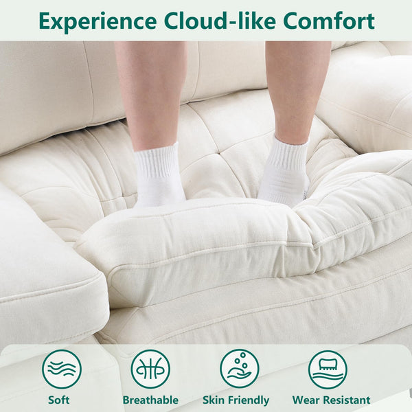 Modular U-Shaped Sectional Sofa with Movable Ottomans