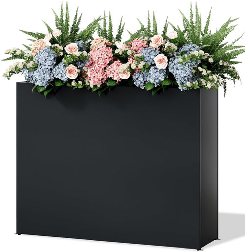 Tall Rectangular Outdoor Planter Box - Galvanized Steel