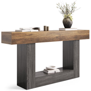 63-Inch 2-Tier Console Table | Farmhouse Sofa & Entryway Table