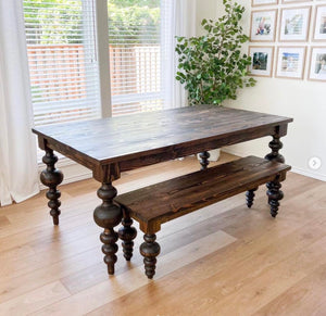 Chunky Pine Dining Table Legs Set of 4 with Large Center Ball