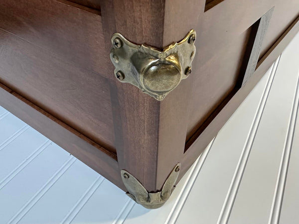 Amish Hand-Crafted Maple Steamer Trunk with Cedar Tray & Brass Lock
