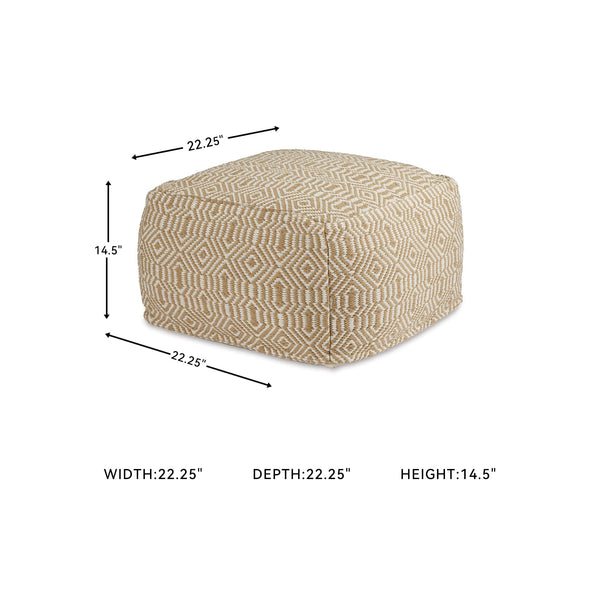 Rectangular Handwoven Geometric Cotton Pouf Ottoman