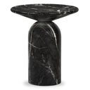 Round Marble Top End Table with Iron Frame