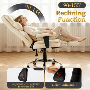 Heated Massage Executive Office Chair with Footrest