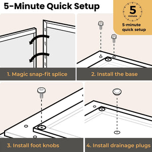 Metal Outdoor Planter Box with Drainage & Adjustable Feet