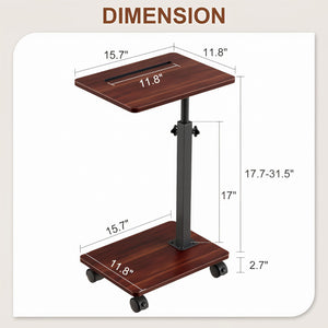 C-Shaped TV Tray Table with Adjustable Height & 360° Swivel
