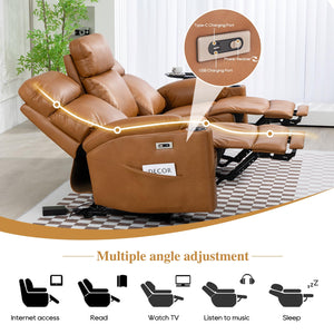 3-Seat Power Recliner Sofa with Hidden Console & USB Charging