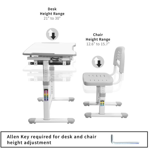 Height Adjustable Kids Desk & Chair Set