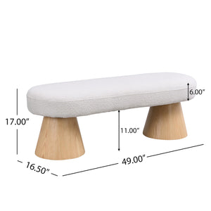 Upholstered Boucle Dining Bench