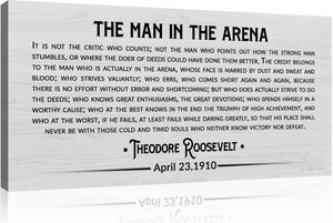 Man in the Arena Canvas Wall Art – Motivational Office & Home Decor