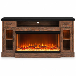 70" Electric Fireplace TV Stand with 3-Sided Glass
