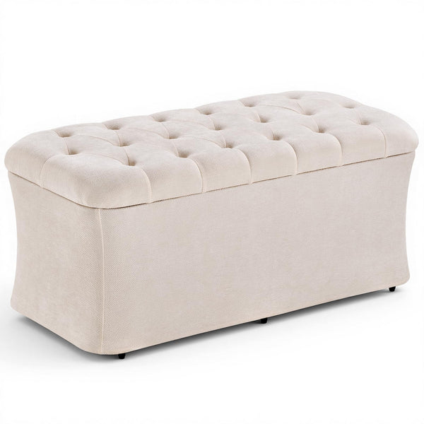 Storage Ottoman Bench with Lid – Tufted Velvet Footrest & Bedroom Chest