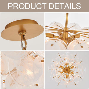 28-Inch Modern Glass Chandelier – 3-Tier Pendant Light Fixture