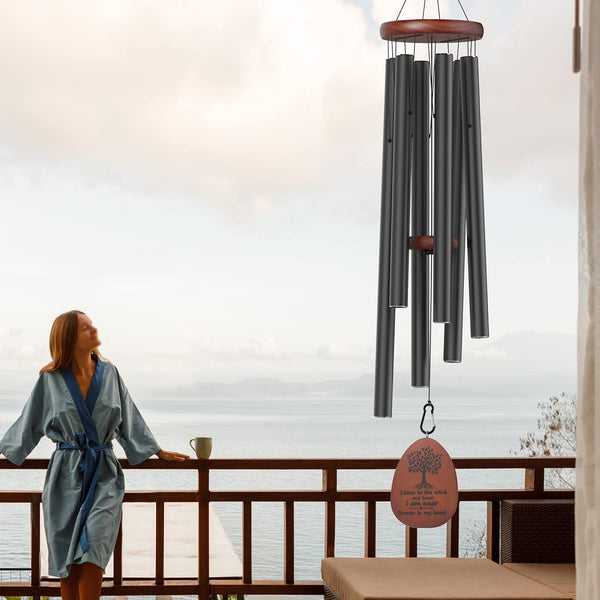 Large Memorial Wind Chimes – Deep Tone Sympathy Gift