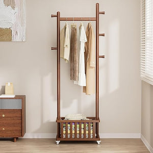 Freestanding Clothes Rack with Wheels