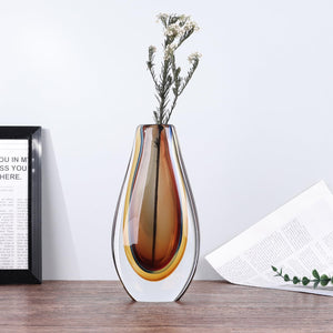 Hand Blown Glass Vase — Decorative Art Vase for Home Decor