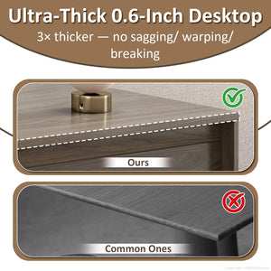 L-Shaped Executive Office Desk with Locking Drawers