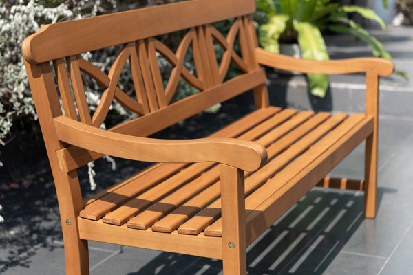 2-Piece Eucalyptus Outdoor Patio Bench
