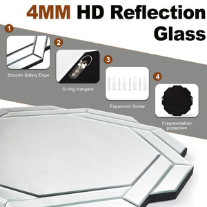 23.6" Octagon Wall Mirror with Beveled Edge