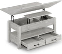 Split Lift-Top Coffee Table with Drawers & Hidden Storage