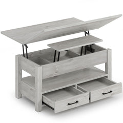 Lift Top Coffee Table with Drawers & Hidden Storage