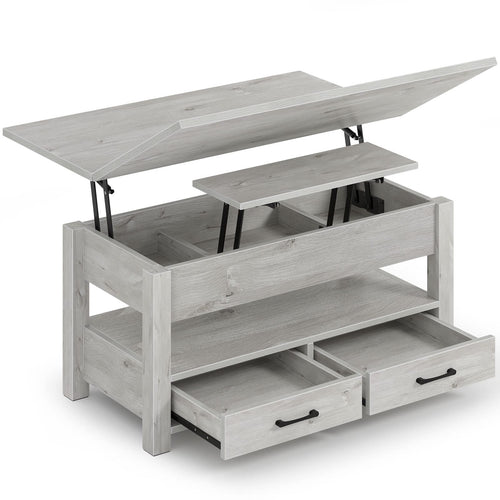 Lift Top Coffee Table with Drawers & Hidden Storage