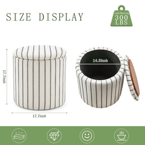 Storage Ottoman with Detachable Tray