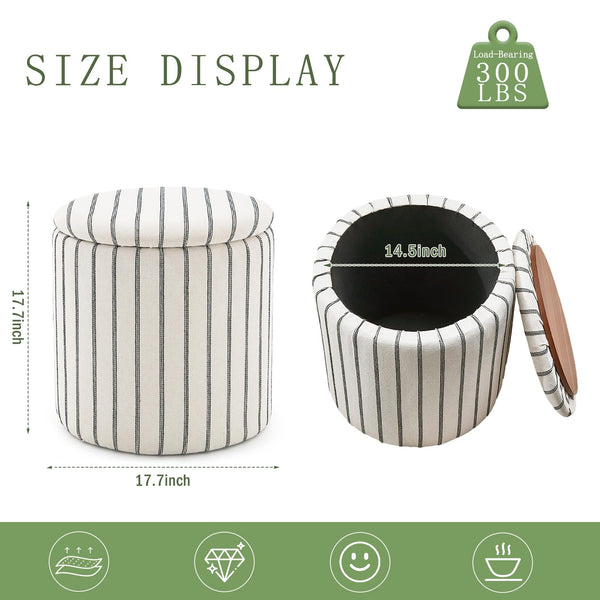 Storage Ottoman with Detachable Tray