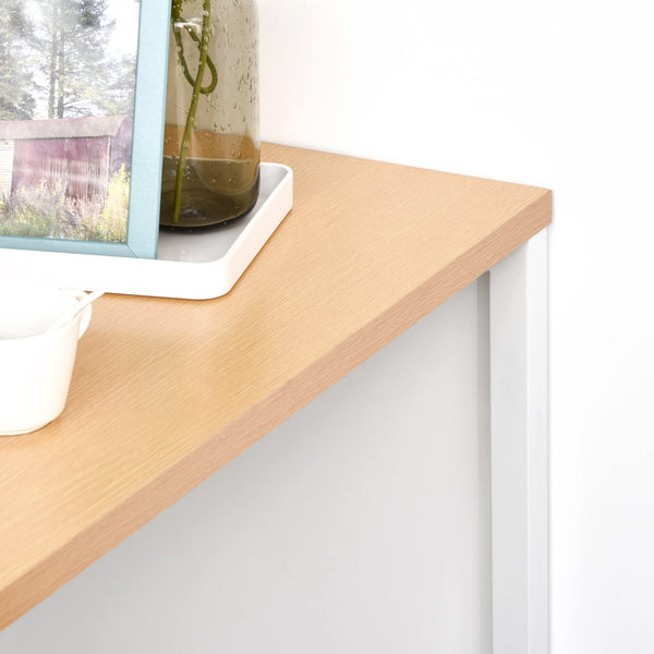 Modern Counter Height Bar Table with 3-Tier Storage Shelves