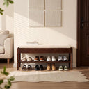 2-Tier Shoe Rack Bench with Flip-Top Storage