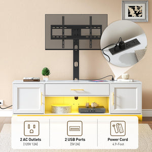 59" TV Stand with Swivel Mount & LED Lighting