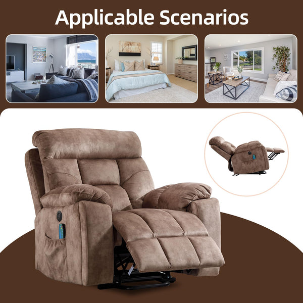 Large Power Lift Recliner Chair with Massage and Heat