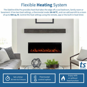 60" Smart Electric Fireplace – Wall Mount & Recessed